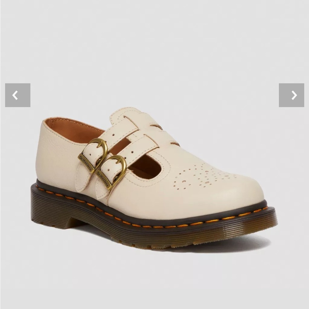 Dr. Marten Beige 8065 Virginia Leather Mary Jane Shoes